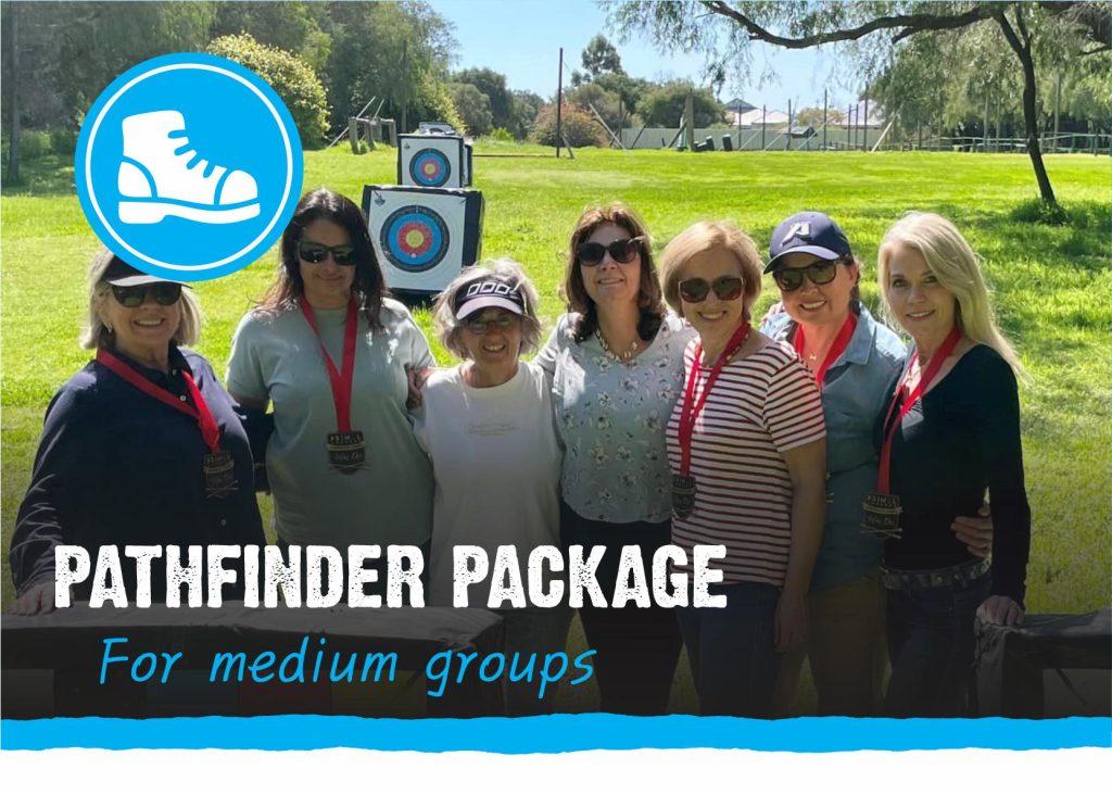 Pathfinder Package for 18–23 participants on The Plains course at Primal Archery Busselton.